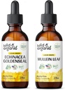 Wild & Organic Echinacea Goldenseal Tinktuur 2 fl oz & Mullein Tinktuur 2 fl oz