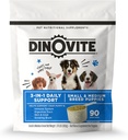 Dinoviit 3 in 1 Probiootikum kutsikatele, nahk ja kate, seedetrakti tervis ja liigeste abistamine, koeratoidu topperid, lõheõli, glükoosamiin, allergia leevendamine ja nahahooldus, 90 serveerimist ( kutsikas)