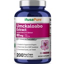 NusaPure Umckaloabo 4: 1 Ekstrakt, 60 mg, mis vastab 240 mg Veggie Caps 200 krahvile (GMO-väline, Vegan)