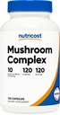 Nutricost Mushroom Complex Supplement, 120 Capsules - 10 Mushroom Blend (with Reishi, Maitake, Shiitake, Lion's Mane, and More) - Non-GMO and Gluten Free