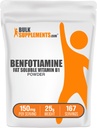 BulkSupplements.com Benfotiamiini pulber - Vitamiin B1 Benfotiamiini lisand, rasvlahustuv B1 Vitamiin - Gluteenivaba, 150 mg serveerimise kohta, 25 g (0,88 oz) (pakk 1)