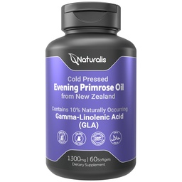 Naturalis Õhtune Primrose Oil (1300mg) | 100% looduslik Uus-Meremaalt | Mitte-GMO, Soy & Gluten Free, Zero Filler | 60 Softgels
