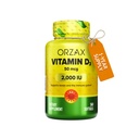 ORZAX Vitamiin D3 2000 iu (50 mcg) - mitte-GMO, gluteenivaba, suhkruvaba, piimavaba - 1 aasta pakkumine tugevate lihaste funktsiooni ja immuunsuse toetamiseks - meeleolu täiendus heaolu (360 Softgel)