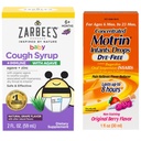 Motrin and Zarbee’s Essentials for Imikud’ Imikute kontsentreeritud vedel ravim tilgad Ibuprofen ja Zarbee Baby Cough siirup + Immuun orgaanilise Agave + Tsink