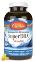 Carlson Super DHA Gems - 500 mg DHA toidulisandeid, 640 mg rasvhappeid, Norra kalaõli kontsentraati, looduslikult püütud, jätkusuutlikult hangitud kalaõli kapsleid, 240 Softgels