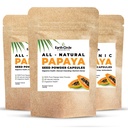 Papaia seemnepulbri kapslid - võimas papaiini lisand vitamiinidega A, C, E ja Ensüümid seedetrakti ja soolestiku tervise jaoks - 360 mg / serveerimine - 60 vegankapslit pakendi kohta (3, 90-180 päeva pakkumine)