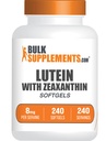 BulkSupplements.com Lutein koos Zeaxanthin Softgels - Zeaxanthin Plus Lutein, Lutein ja Zeaxanthin Toidulisandid, Silma vitamiinid - Gluteenivaba, 1 Softgel per Serving, 240 Softgels