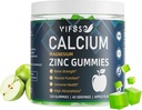 Kaltsium Magneesium Tsink Gummies 600mg vitamiin D3 K2, 120 Gummies Taimne Suhkruvaba Kaltsium Gummies Kõrge imendumiskompleks Kaltsium Lisa 70 + jälje mineraalid luu tugevus, Vegan