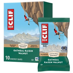 CLIF BAR - Energiavalgu baarid - kaerahelbed Raisin Walnut - Mahekaerast valmistatud - Energiabaarid - Mitte-GMO - (10 Pack)