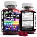 Puhas Nutra Melatoniin Gummies 10mg | Uneabi Valerian Juur L-Theanine Vitamiin B6 C Sidrun Balm Magneesium Hibiscus Beta Carotene Safran & Kummel Puhketoetus Täiendus Vaarikamaitse