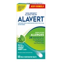 Alavert Allergy 24-tunnine leevendus, värske piparmündi maitse, suu kaudu lagunev allergia tabletid, mitteuimastav antihistamiin, loratadiin 10mg, 60 krahv