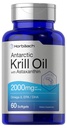 Horbäach Antarktika krillõli 2000mg | 60 Softgel kapslid | Omega-3, EPA, DHA täiendus | astaksantiiniga | Mitte-GMO, Gluteenivaba