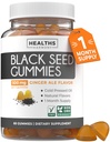 Black Seed Oil Gummies - Natural Ginger Ale Maitse (Non-GMO & Vegan) Külmpressitud Nigella Sativa Tootmine puhas must köömneseemneõli - 500mg 2 Kummi serveerimine