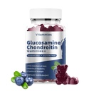 Glükoosamiin Chondroitin Gummies koos MSM & Elderberry Extra Tugevus - ühine tugi, antioksüdantide immuuntoetus täiskasvanutele, meestele ja naistele Mineraalid, koensüüm Q10, DHA- 60 mustikakummid