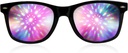 GloFX Black Frame Halo Difraktsiooniklaasid - Laser Toimib Halo Valgusefektide, Vastupidav Ja Paindlik Raves & Festivalid