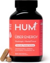 HUM Uber Energy Adrenal Energy Support Supplement ashwagandha juur, ženšenn, B-vitamiinid, vitamiin B6, B5 ja Adaptogeenid, täiendused neerupealiste väsimuse toetuseks, 60 Vegan kapslit