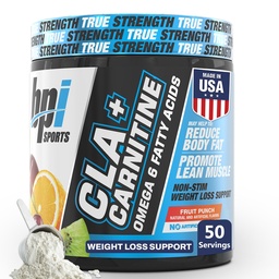 BPI Sports CLA + Karnitiin - CLA L karnitiin & linoolhape - L karnitiinilisa kaalulangus, ainevahetus ja lahja lihas - kofeiinivaba - puuviljapunn - 50 serveerimist - 12,34 oz