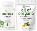 Mikrokoostisosad Oregano Softgelsi õli 300 Count & Moringa Oleifera 6000 mg ekvivalent 300 kapslit Bundle 2 Pack | karvakrool & tümokinoon | Antioksüdandi lisand