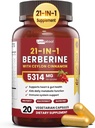 21-in-1 berberiini lisand koos tseiloni kaneeliga - 1500mg orgaaniline berberiin HCL Fütosoom, 5X kõrgem imendumine ainevahetuse toetamiseks 20 kapslit