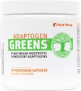 SaltWrap Adaptogen Greens - Mind-Body Resilience Formula - Kofeiinivaba Nootroopne stressi, fookuse ja kognitiivse jõudluse jaoks - 90 kapslit