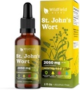 Naistepuna ürdi tinktuur St Johns Wort Wart Extract tilgad 2000mg (Hypericum perforatum) Taimne täiendus 1 kuu pakkumine, 84 serveerimist, alkoholivaba tinktuur - 2 Oz, pakend 1