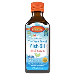 Carlson - Kid's The Very Finest Fish Oil, 800 mg Omega-3s, norra, jätkusuutlikult hangitud, Orange, 200 ml