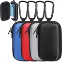 Woanger 4 Pcs Kuulmisabi juhtum Kõva astma inhalaatori omanik Reisimine Kuulmisabi juhtum Earbud Portable Zipper Carry Holder koos võrgusilma taskuga Inhalaatori kandeabi Muud aksessuaarid tolmust ja mustusest