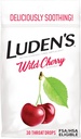 Luden's Sore Throat Relief Lozenges väikeste igapäevaste ärrituste ja kuiv suu, Wild Cherry maitsestatud tilgad, 30 Count