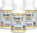 Gold C California Gold Nutrition - USP Hinne C-vitamiin Supplement - Immune Support & Seasonal Wellness - Taimetoit Sõbralik - Gluteenivaba, mitte-GMO - 1000 mg - 60 Veggie kapslid, 3 Pack