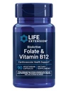 Elu pikendamise bioaktiivne folaat ja vitamiin B12, soodustab südame, aju ja GI Tract Health, mitte-GMO, gluteenivaba, taimetoitlane, 90 kapslit