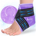 Atsuwell Ankle Ice Pack Wrap, korduvkasutatavad Gel Ice Cold pakendid pahkluu jala konts, Foot Ice Wrap koos Soft Plush Lining, Külm Kompressiteraapia rahustav Ebamugavus, Purple