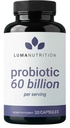 Luma Nutrition probiootikumid 60 miljardit CFU koos prebiootikumidega - probiootikumid naistele ja meestele - formuleeritud seedetrakti tervise jaoks - Vegan & Gluteenivaba - 60 kapslit