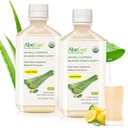 AloeCure USDA orgaaniline Aloe Vera mahl Sidrunmaitse - valmistatud 12 tunni jooksul saagikoristusest - looduslik seeditav toidulisand tasakaalustatud kõhuhappele - seedetrakti ja immuunsüsteemi tervise toetamine, 2 Btls x 16.7oz