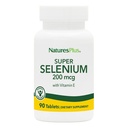 NaturesPlus Super Selenium Complex - 200 mcg, 90 taimset tabletti - E-vitamiini oluline mineraalne lisand - edendab tervislikku kilpnääret - antioksüdandit - gluteenivaba - 90 serveerimist