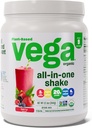 Vega Orgaaniline All-in-One Vegan Valgu Pulber, Berry - Superfood Ingredients, Vitamiinid immuunsuse toetamiseks, Keto Friendly, Peaproteiin naistele ja meestele, 12,1 oz (pakendamine võib varieeruda)