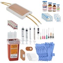 Anatoomia Lab Venipuncture Practice Kit koos kantava simulatsiooniga Arm Pad Mudel IV + täiendav süstimine Oskusvarud Kit Kliiniline õenduskoolitus, 65 tükk Bundle