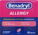Benadryl Ultratabs Antihistamiiniallergia Meditsiin , difenhüdramiin HCl tabletid , 48 ct