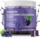 Glükoosamiin Chondroitin Gummies Sugar Free, ekstra tugevus 1500mg Glükoosamiin MSM & Kurkum,Joint Support Gummies Supplements for Men & Women, for Joint Paindlikkus & Luude Tervis, 90 Count V01