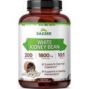 Zazzee White Kidney Bean 10: 1 Ekstrakt, 1800 mg per Serving, 200 Vegan Kapslid, Üle 2 kuu Tarne, Standardiseeritud, kontsentreeritud 10X Ekstrakt, 100% Taimetoitlane, All-Natural ja Non-GMO, Valmistatud USA-s
