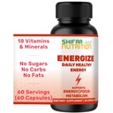 SHIFAA TOITMINE Energiat, looduslikud igapäevased energia vitamiinid | Jitter-free, 60 Servings | Toetab fookust, meeleolu, aju, ainevahetust | w / kofeiin ja tauriin, B1, B2, B5, B6, B7, B9, B12 Halal Vitamiinid