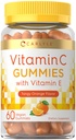 Carlyle C-vitamiini Gummies | 60 Count | Orange Flavor | koos E-vitamiiniga | Vegan, mitte-GMO ja gluteenivaba toidulisand