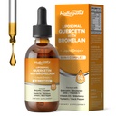 Liposomaalne Quercetin koos Bromelain Vedel Tilgad, 8 in 1 Orgaaniline Quercetin 1000mg Toidulisandid Bromelain 500mg, Vitamiin C, D3, Tsink, Elderberry, Turmeric for Immunity & Respiratory Health, 2 Fl Oz