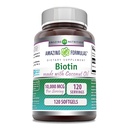 Amazing Formulas Biotin Extra Virgin Organic Coconut Oil Supplement | 10000 Mcg | 120 Softgels | Non-GMO | Gluteenivaba | Valmistatud USAs