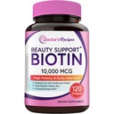 Arsti retseptid Biotiin 10 000 mcg, kõrge tugevusega vitamiin B7 juustele, nahale ja küüntele, mitte-GMO, optimaalsed lahendused juuste vitamiin koos biotiiniga, naistele ja meestele, 120 Softgels