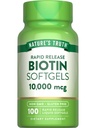 Nature's Truth Biotin 10 000 mcg | Rapid release Softgels | 100 Count | Non-GMO & Gluten Free Supplement