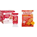 Quest Nutrition Frosted Cookies Twin Pack, maasikakook, 1g suhkur, 10g valk, 2g Net Carbs & Cheese Crackers, Cheddar Blast, kõrge valk, madal carb, valmistatud tõelise juustuga, 12 Ct