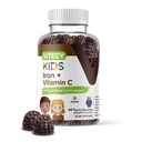 Viteey Raudkummid C-vitamiiniga lastele - toetab energiat, vererakkude moodustumist, vereehitaja aneemiat Lapsed Raualisandid - Vegan, želatiinivaba, gluteenivaba - maitsev näritav viinamarjamaitseline