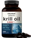 NatureBell Antarktika krillõli 2000mg täiendus, 240 Softgels, 3X Tugevus Looduslik allikas Omega-3s, EPA 240mg + DHA 160mg + Astaksantiin 800mcg - No Fishy Aftertaste - Mercury Free & Non-GMO