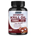 Krilliõli 1200mg, Antarktika krillõli Omega 3 täiendus EPA, DHA, astaksantiini ja fosfolipiididega südame ja aju ja liigeste tervise jaoks, ilma kala järelmaitseta, 120 Softgels (60 serveerimist)