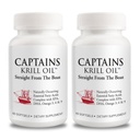 Kaptenid Puhasta Antarktika krillõli Softgels | Omega 3 EPA, DHA astaksantiini ja fosfolipiididega | Ei lisaaineid ega kemikaale | 1000mg Serving, 60 kapslit, 2-pakend